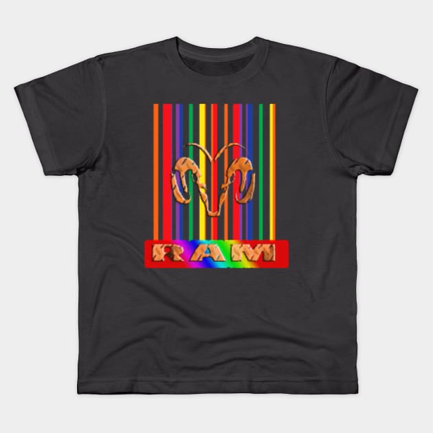 rainbow RAM Kids T-Shirt by monikamonik